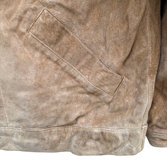 Lizwear Vintage Tan Suede Leather Fringe Western Jacket Womens M Rodeo Festival - Picture 13 of 15